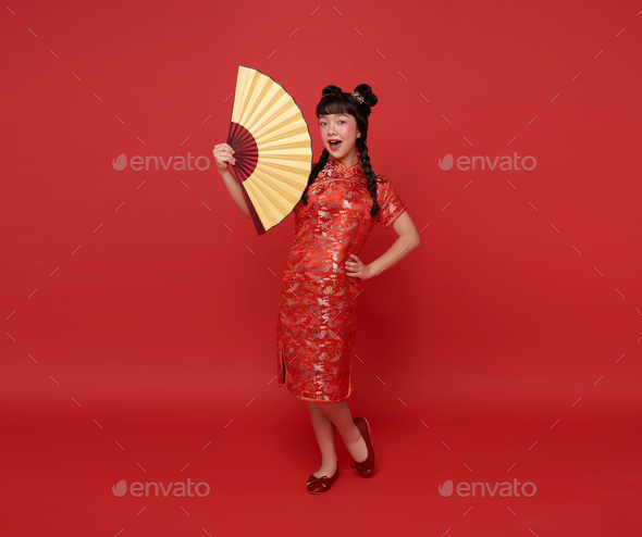 Girl 2024 Chinese new year dress cheongsam qipao